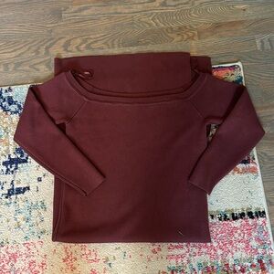 Strapless long sleeve sweater dress. Burgundy long sleeve